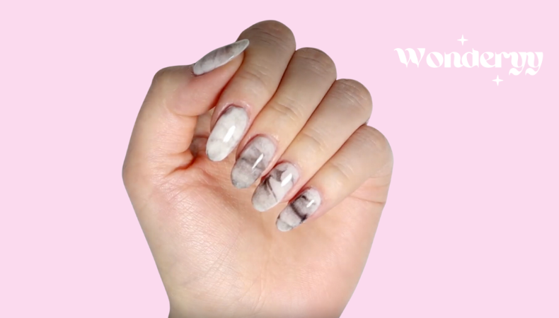 Tuto - Manucure Marbrée Dipping powder